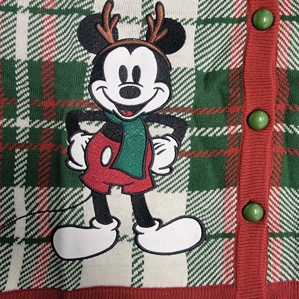 Her Universe Disney Mickey Minnie Holiday Embroidered Plaid Sweater Vest‎ Wom XL - Picture 4 of 10